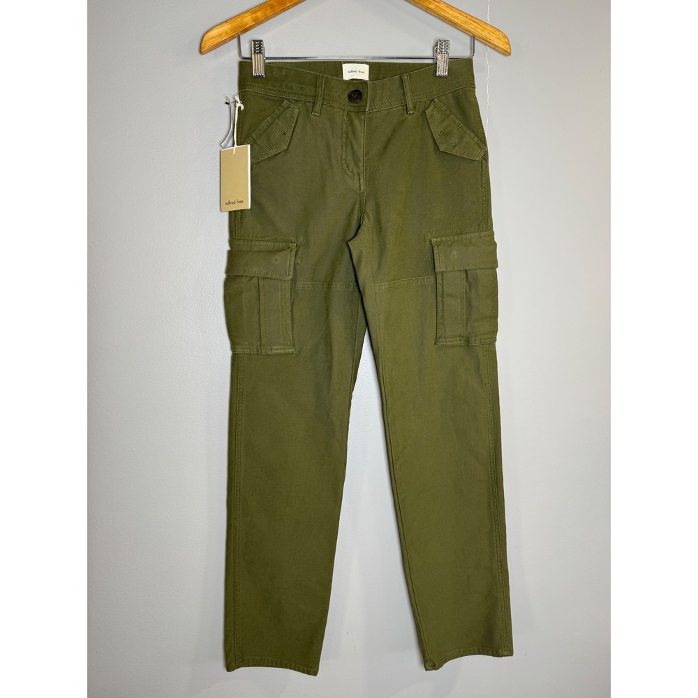 Wilfred Free Glacier Cargo Fatigue Pants Olive Green Size 00 Mid Rise Straight